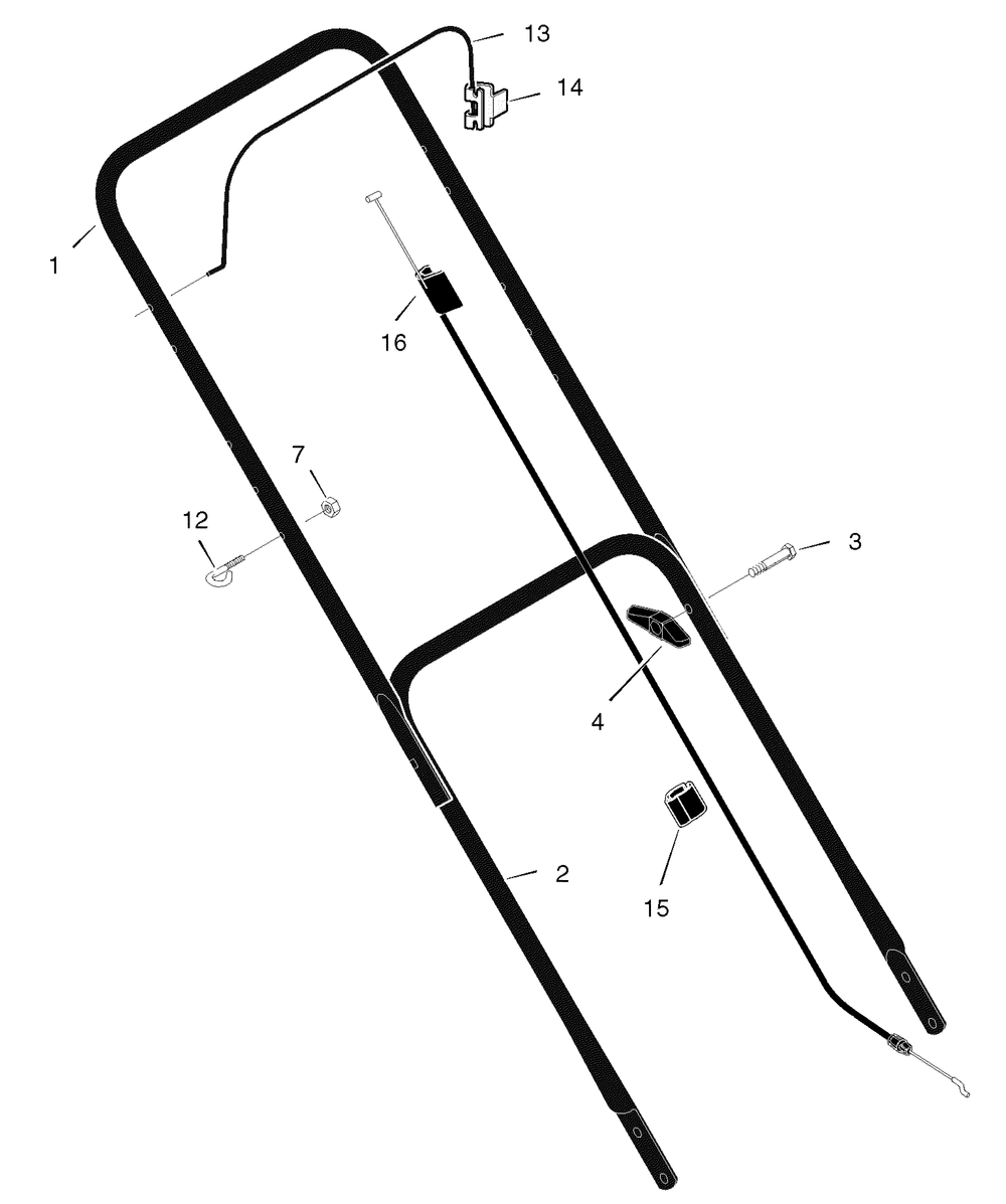 Handle Assembly Diagram and Parts List for 225112X194A 2004 Briggs and Stratton Lawn Mower